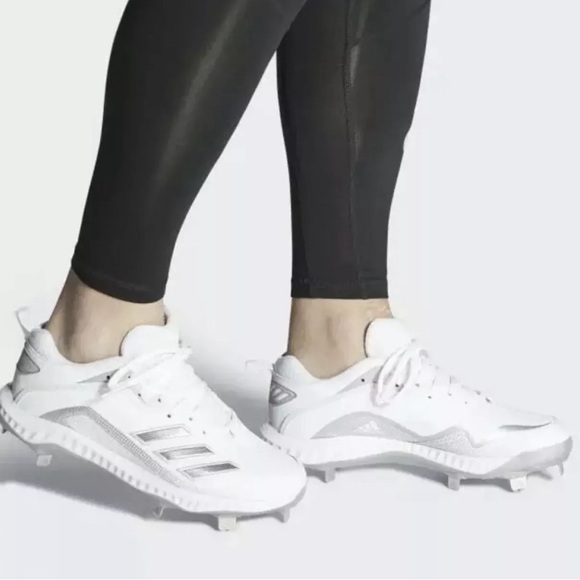 Adidas Icon 6 Bounce Mens Baseball Cleats Cloud White Silver EG7602 Size 14 - Picture 2 of 8